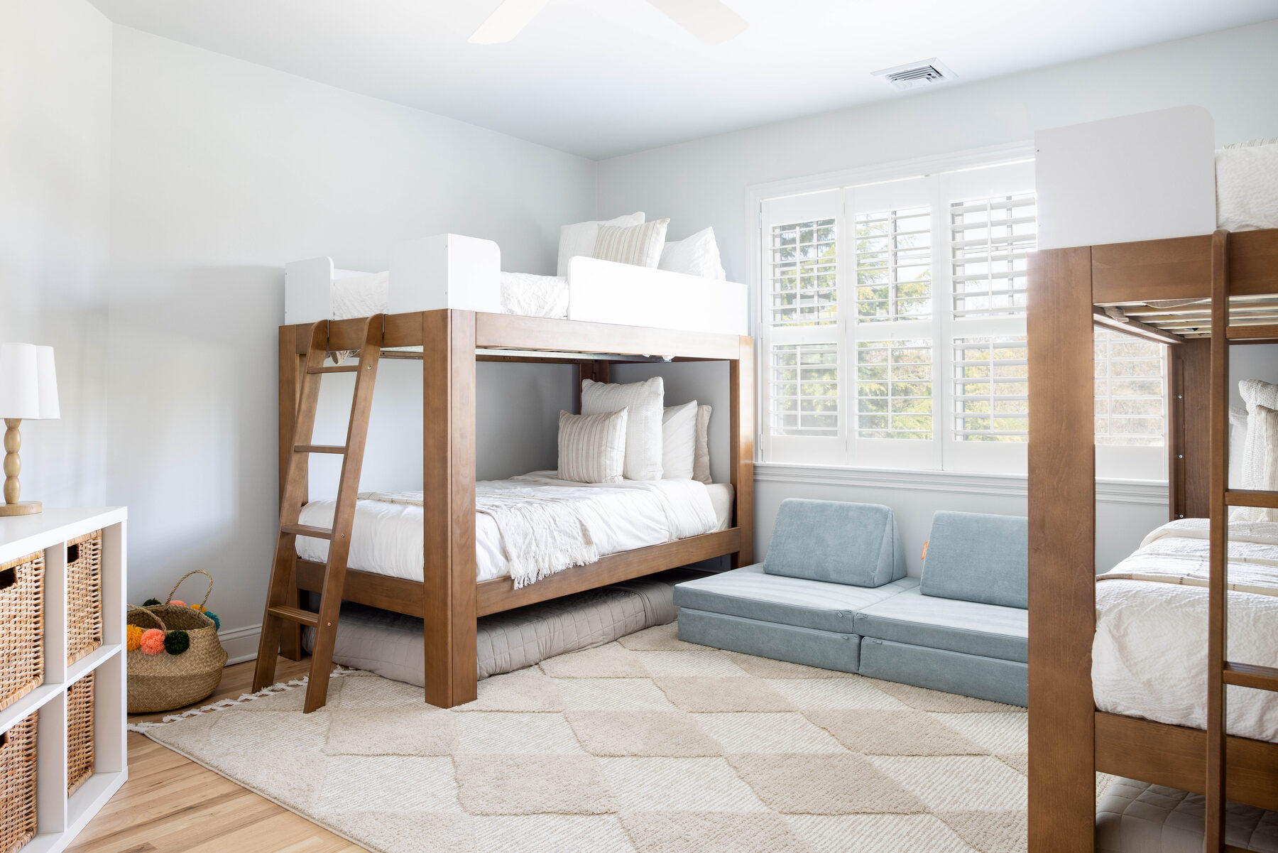 Family bunk room with custom built-in beds