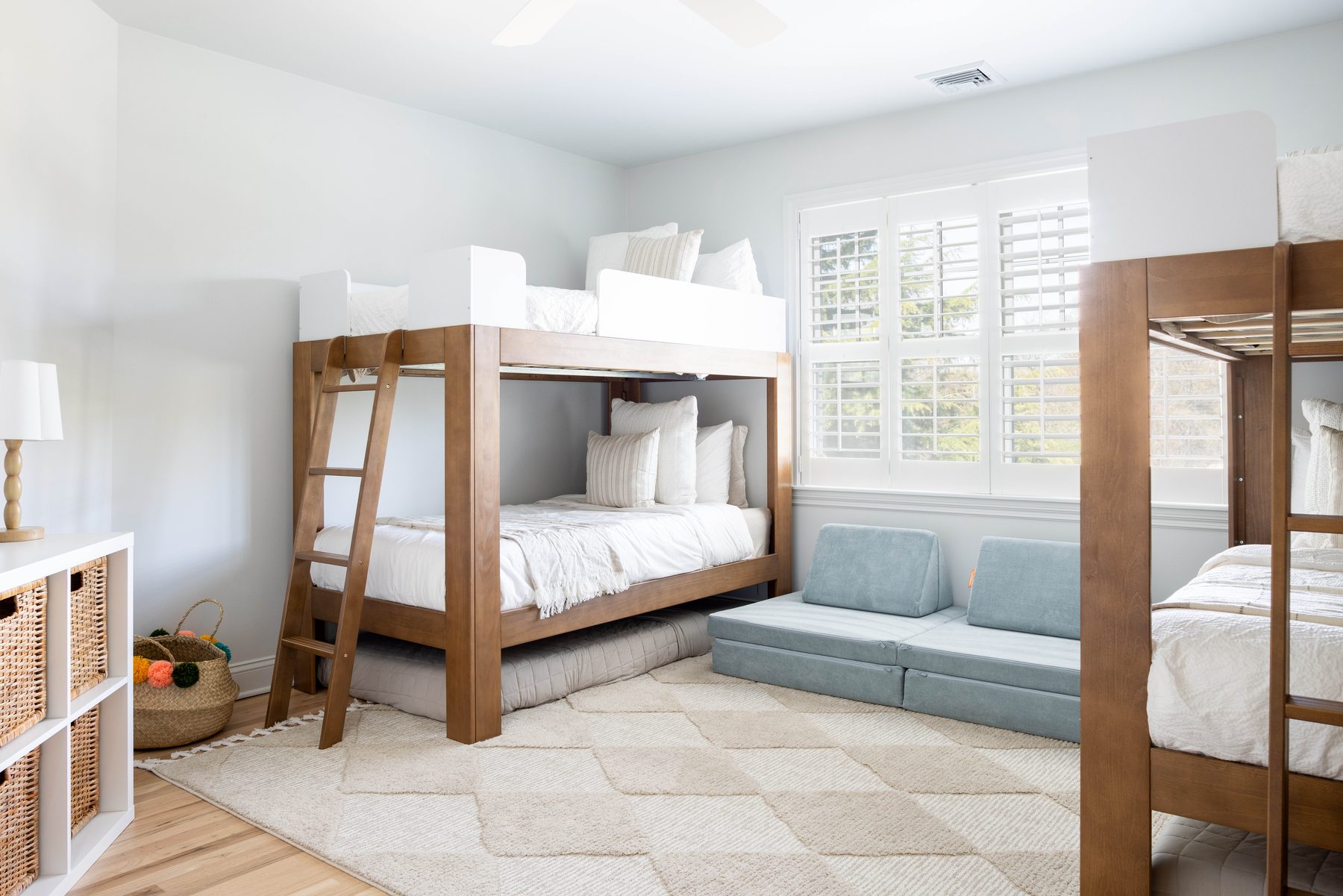 Family bunk room with custom built-in beds